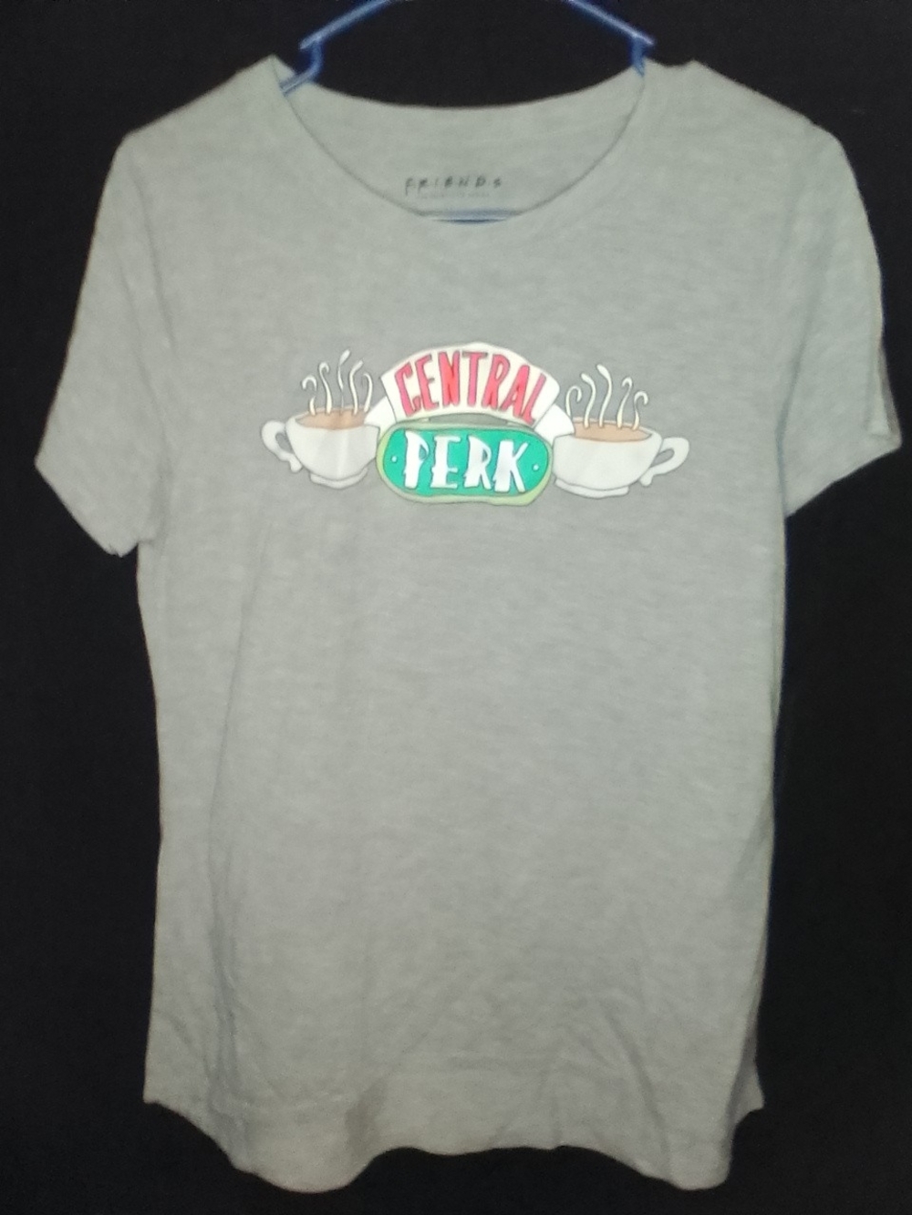 Friends Central Perk Gray Womans T-Shirt Large Semi Fitted